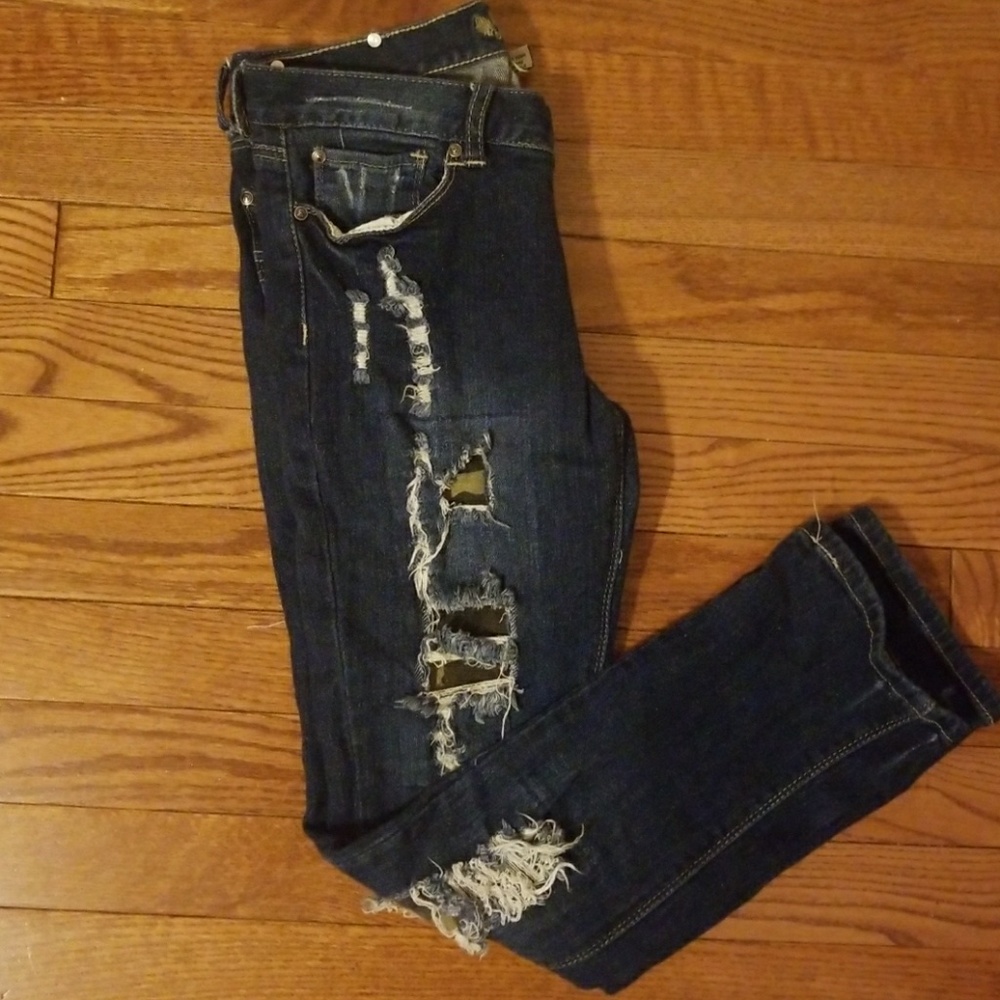 Red Rivet Distressed Jeans